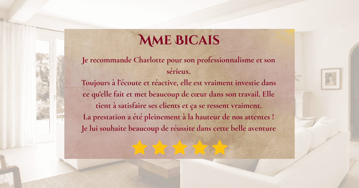 Avis client 5 étoiles sur la Conciergerie Reguera, conciergerie dans le Vaucluse